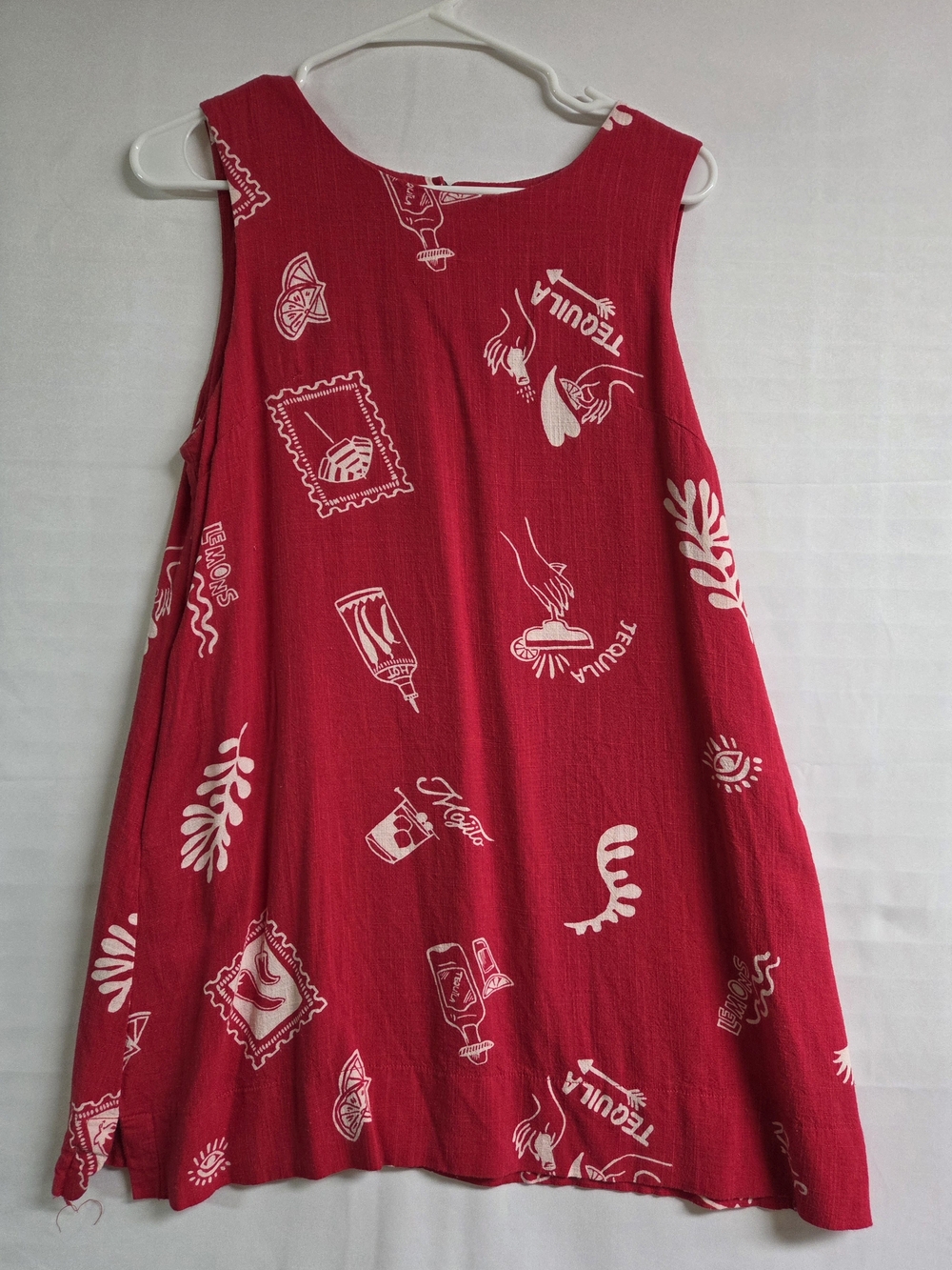 Juniors Bright Red Printed Swing Dress By Paper Heart, Tequila Beach Dress